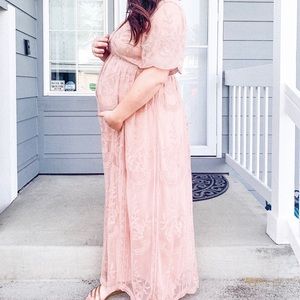 Pink maternity dress